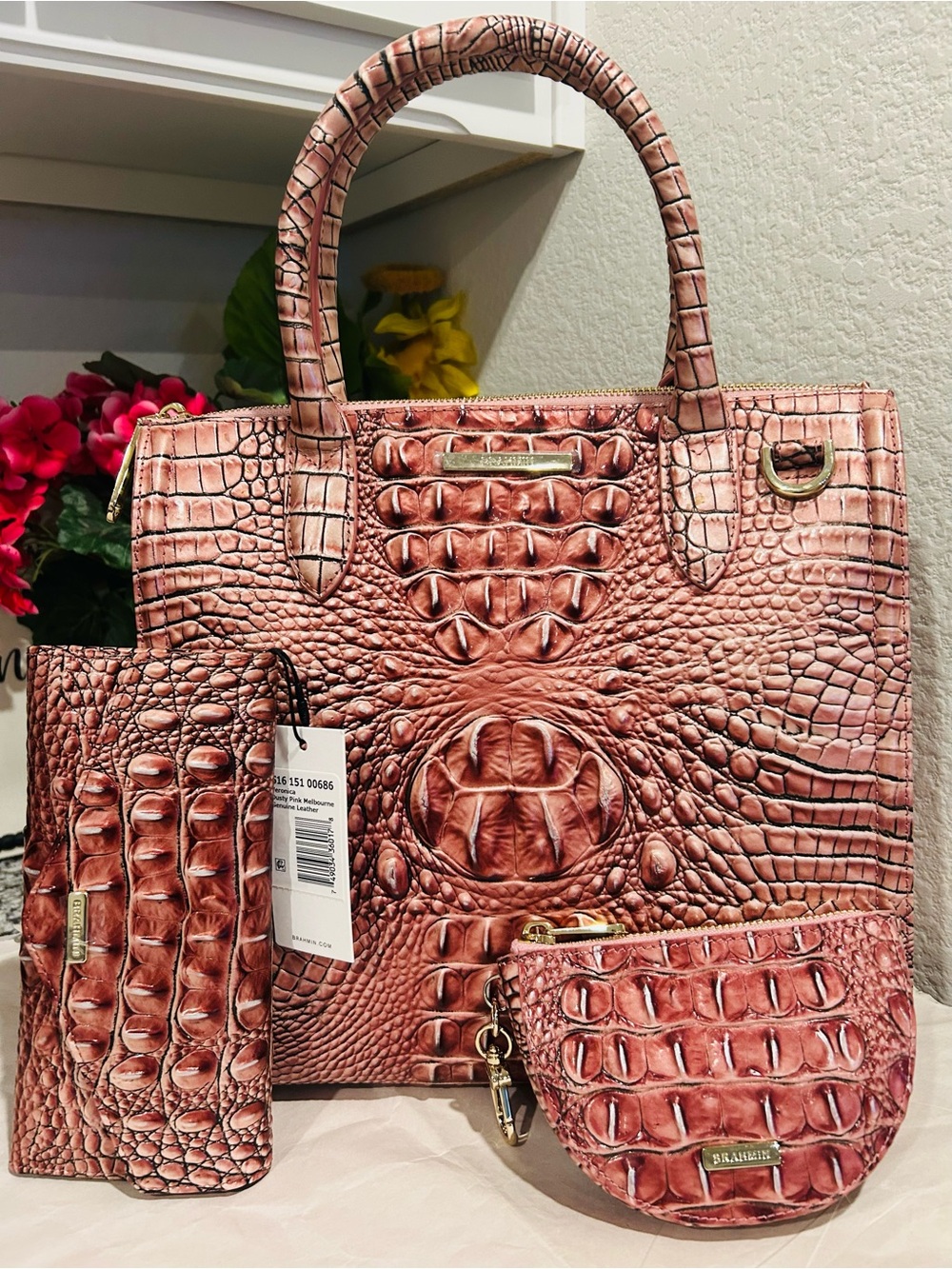 Brahmin Dusty Pink Caroline, Veronica Wallet and Britt